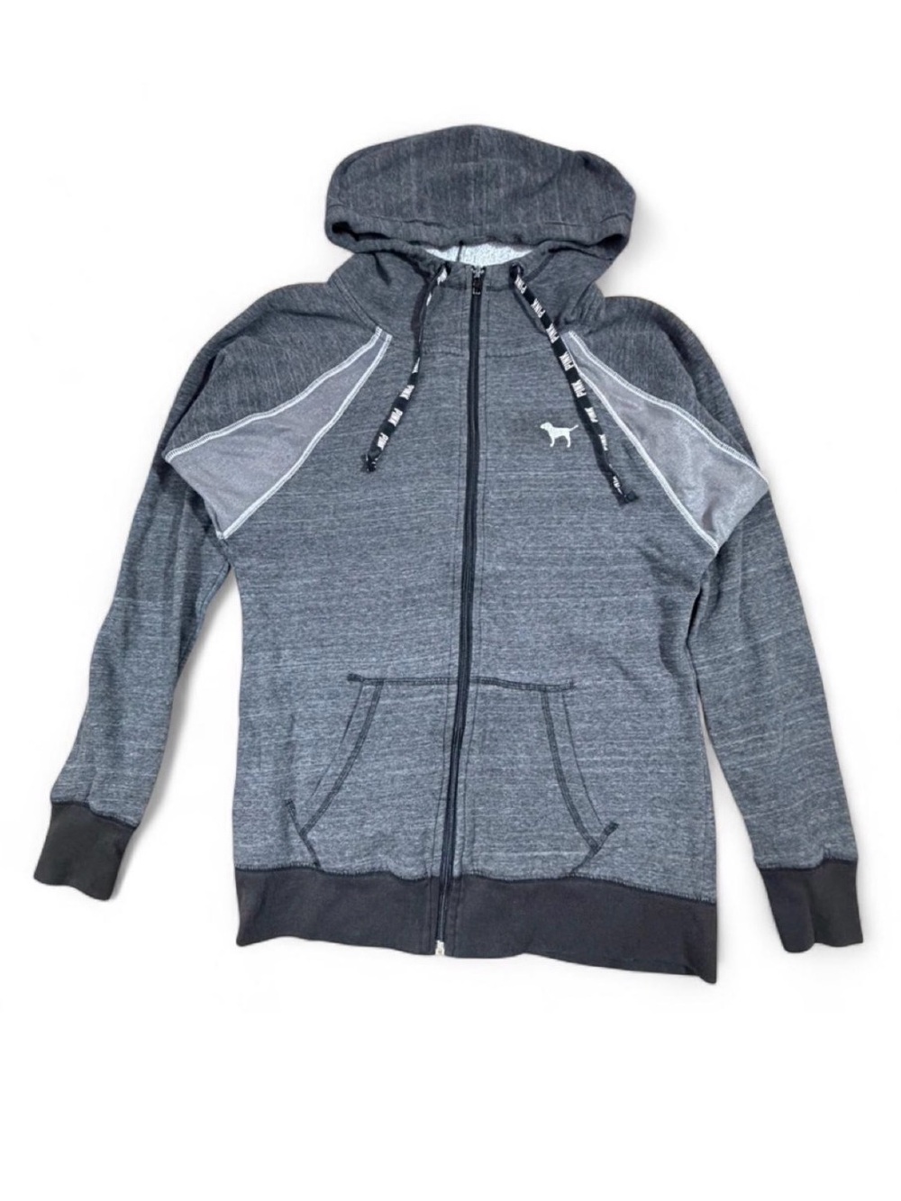 Victoria's Secret PINK heather grey full zip hoodie in size Small